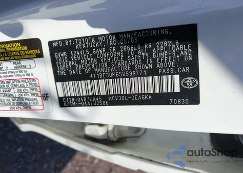 2005 Toyota Camry Xle from USA, damaged, VIN 4T1BE30K65U599771